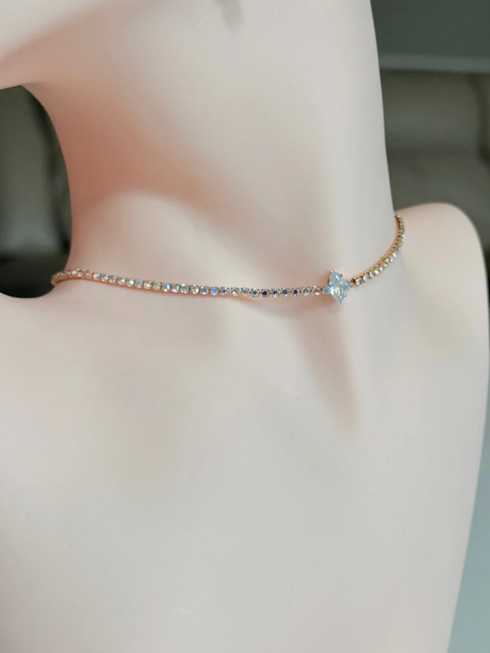 Rose Gold Crystal Choker Necklace - Picture 6 of 7